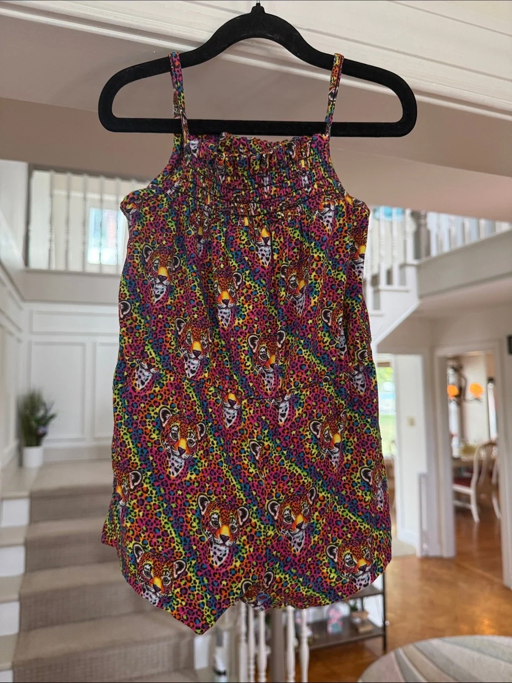 Posh Peanut Lisa Frank Leopard Romper